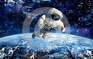 Astronaut in outer space.stars tourism.