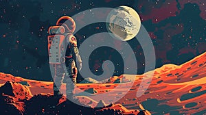 Astronaut in Psychedelic Space Exploration