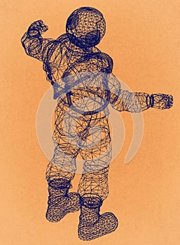 Astronaut - Retro Architect Blueprint