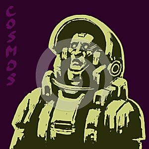Astronaut science fiction character. Vector illustration.