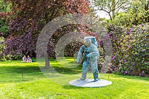Astronaut sculpture by Daniel Arsham in Yorkshire Sculpture Park.