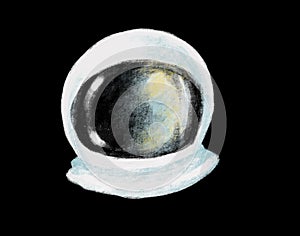 Astronaut space helmet artistic sketh illustration painting style