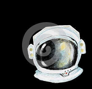 Astronaut space helmet artistic sketh illustration painting style