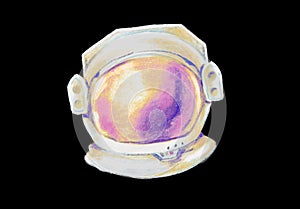 Astronaut space helmet artistic sketh illustration painting style