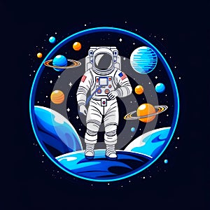 astronaut in space illustration  for commercial use