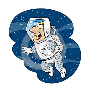 Astronaut floating in outter space