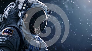 Astronaut in Space Suit Standing in Snow