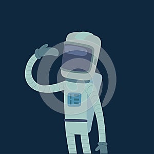 Astronaut in space vector character having fun spaceman galaxy cosmos atmosphere astronautics system fantasy traveler