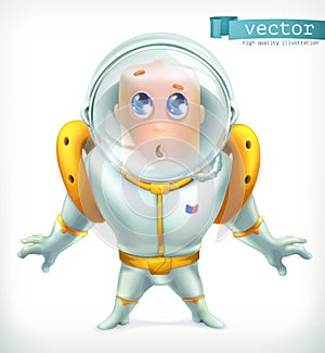 Astronaut in spacesuit. Vector icon 3d photo