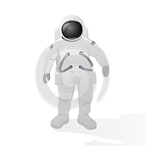 Astronaut standing on white background