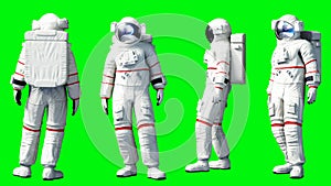 Astronaut stay idle . Green screen. 3d rendering.