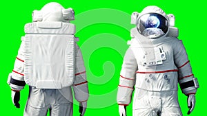 Astronaut stay idle . Green screen. 3d rendering.