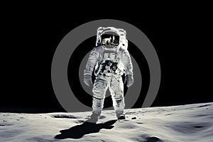 Astronaut on the surface of the moon. Generative AI