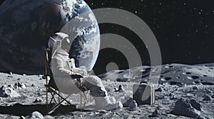 An Astronaut Taking a Break. AI generated