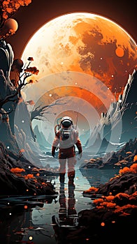 Astronaut touring an unknown extrasolar planet