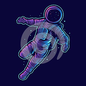 Astronaut vector illustration float on space