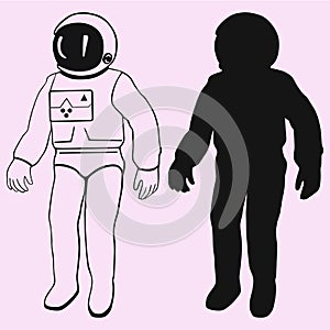 Astronaut vector silhouette isolated