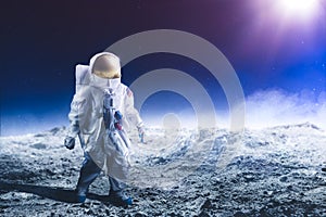 Astronaut walking on the moon