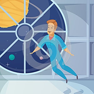 Astronaut Weightless Space Cartoon Icon photo