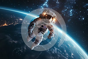 astronaut in weightlessness, AI generated