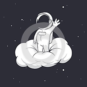 astronaut welcomes us on cloud