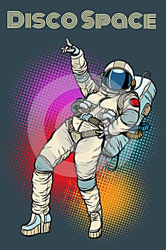 Astronaut woman dancing disco