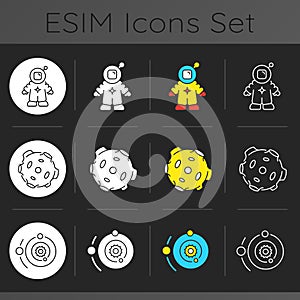 Astronautic dark theme icons set