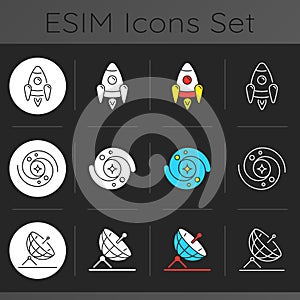 Astronautic dark theme icons set