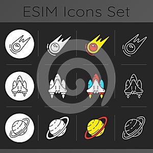 Astronautic dark theme icons set photo