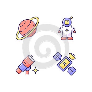 Astronautic RGB color icons set photo