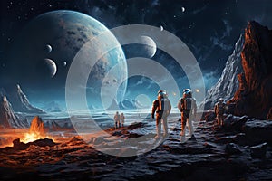 the astronauts discovering a new planet, generated by AI