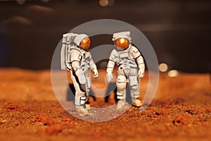 Astronauts Explorers of the Planet Mars: scaled down Models