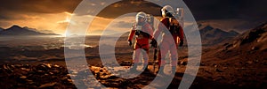 astronauts on a long-duration mission to Mars, conducting research on the Red Planet& x27;s surface.