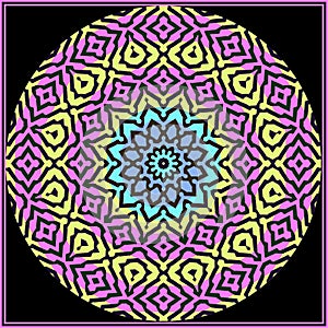 Astroniras geometric Mandala in a bright colors