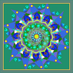 Astroniras Mandala - flower in a delicate blue colors