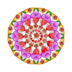 Astroniras Mandala with a red heart for Love