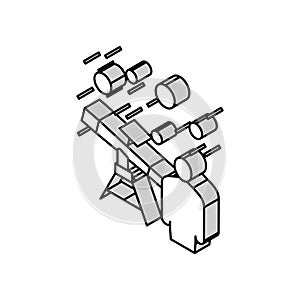 astronomer watching in telescope on stars isometric icon vector illustration