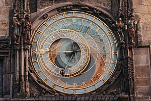 Astronomic clock in old town square in Prague, Czech Republic