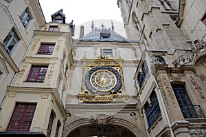 Astronomic clock at Rue du Gros-Horloge (1389). photo