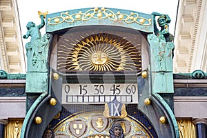 Astronomical clock Ankeruhr Anker clock in Vienna old town,   Austria