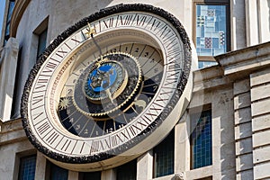 Astronomical clock on the building facade in Batumi