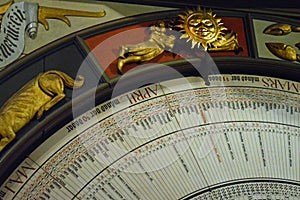 Astronomical clock detail, Lund Cathedral, Sweden