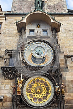 The Astronomical Clock at Old City Hall at the Market Square in Prague,