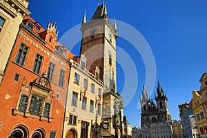 The Astronomical Clock on Old Towen Square, Prague, Czech Republic