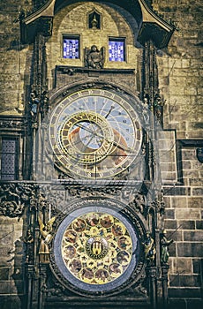 Astronomical clock, Old town hall, Prague, Czech