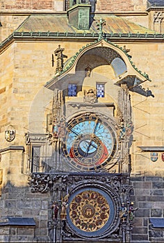 Astronomical Clock Orloj in the Old Town of Prague