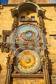 Astronomical Clock or Orloj in the Old Town of Prague, Czech Republic