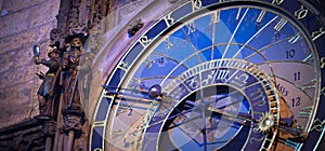 Astronomical clock in Prague at dawn