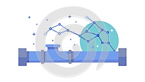 Astronomical Constellation Map, Celestial Navigation System, vector design Generative AI