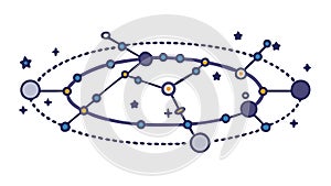 Astronomical Constellation Map, Celestial Navigation, vector design Generative AI